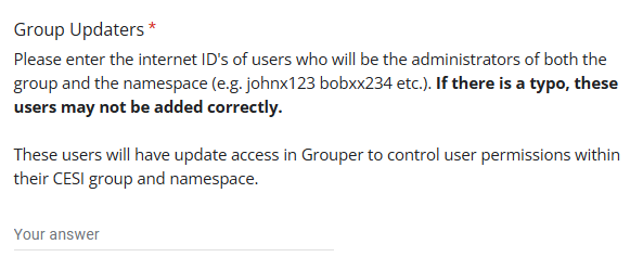 Namespace Request Group Updaters