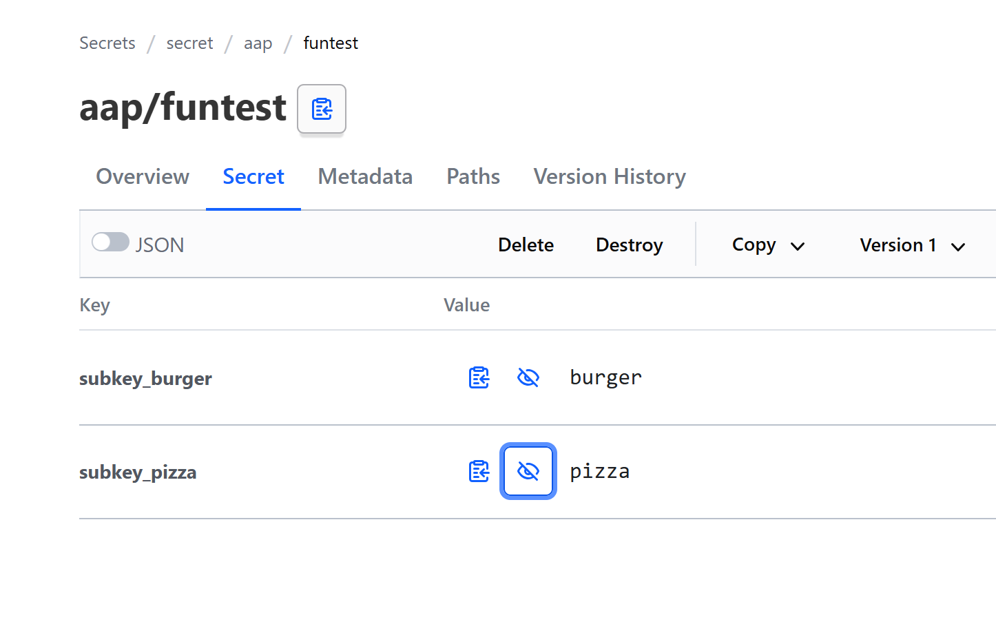 Here is what the secret funtest looks like